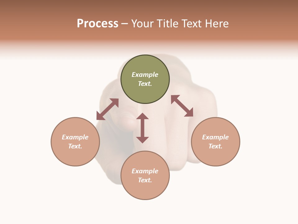 Pointing Hand On White Background PowerPoint Template