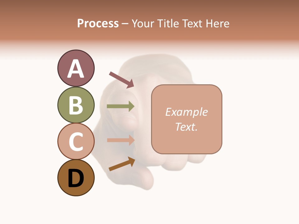 Pointing Hand On White Background PowerPoint Template