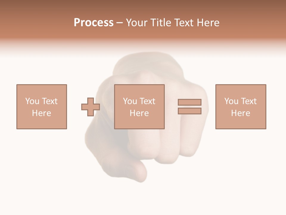 Pointing Hand On White Background PowerPoint Template