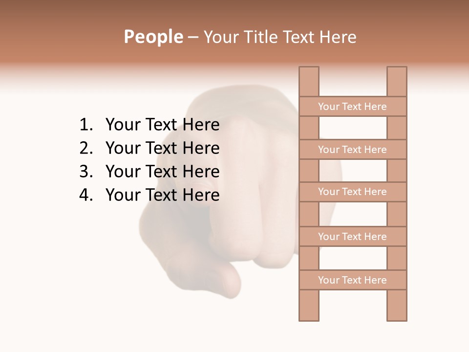 Pointing Hand On White Background PowerPoint Template