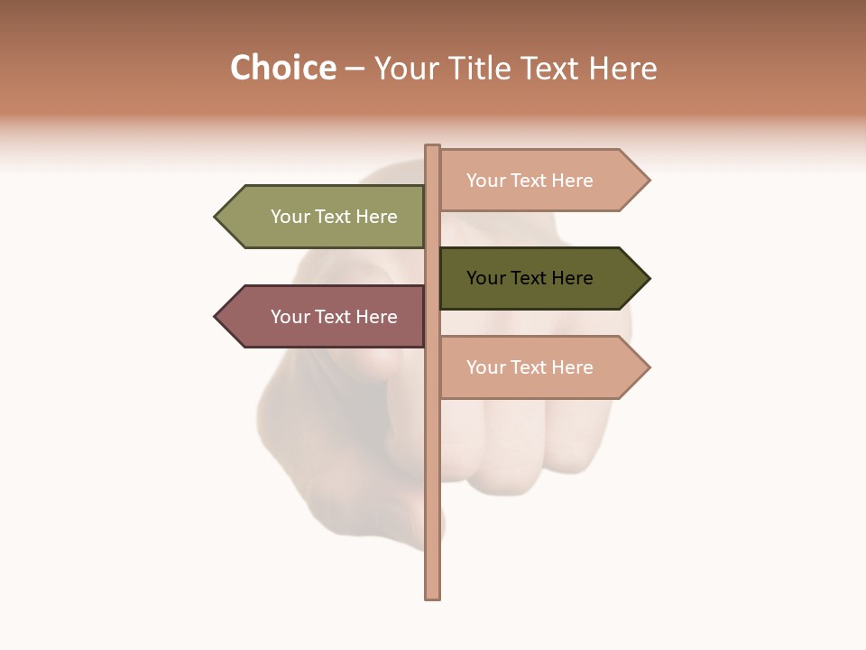 Pointing Hand On White Background PowerPoint Template