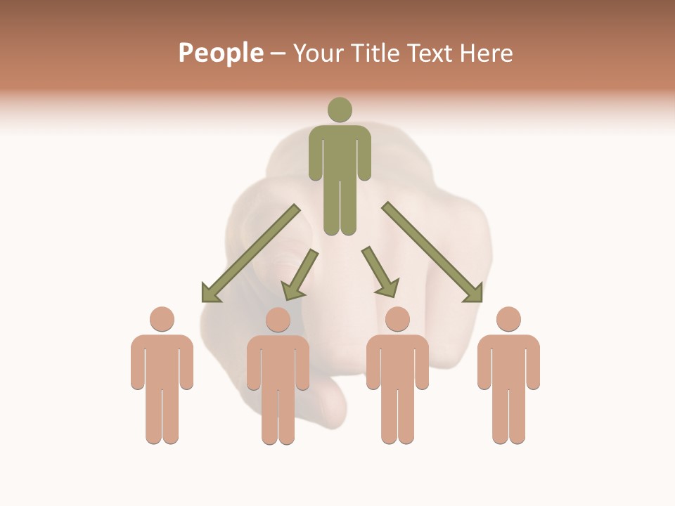 Pointing Hand On White Background PowerPoint Template