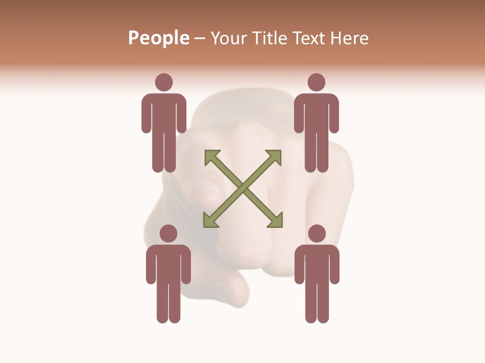 Pointing Hand On White Background PowerPoint Template