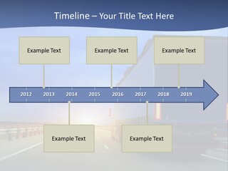 A Semi Truck Driving Down A Highway At Sunset PowerPoint Template
