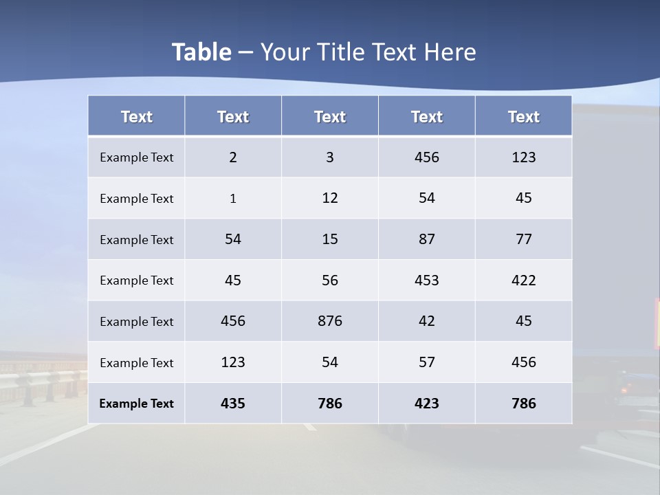 A Semi Truck Driving Down A Highway At Sunset PowerPoint Template