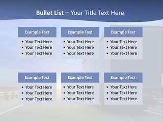 A Semi Truck Driving Down A Highway At Sunset PowerPoint Template