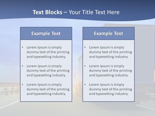 A Semi Truck Driving Down A Highway At Sunset PowerPoint Template