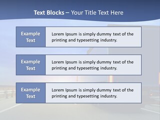 A Semi Truck Driving Down A Highway At Sunset PowerPoint Template