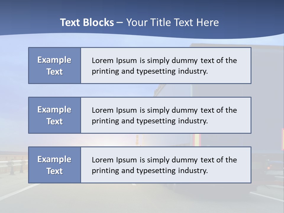A Semi Truck Driving Down A Highway At Sunset PowerPoint Template