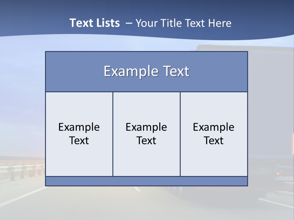 A Semi Truck Driving Down A Highway At Sunset PowerPoint Template