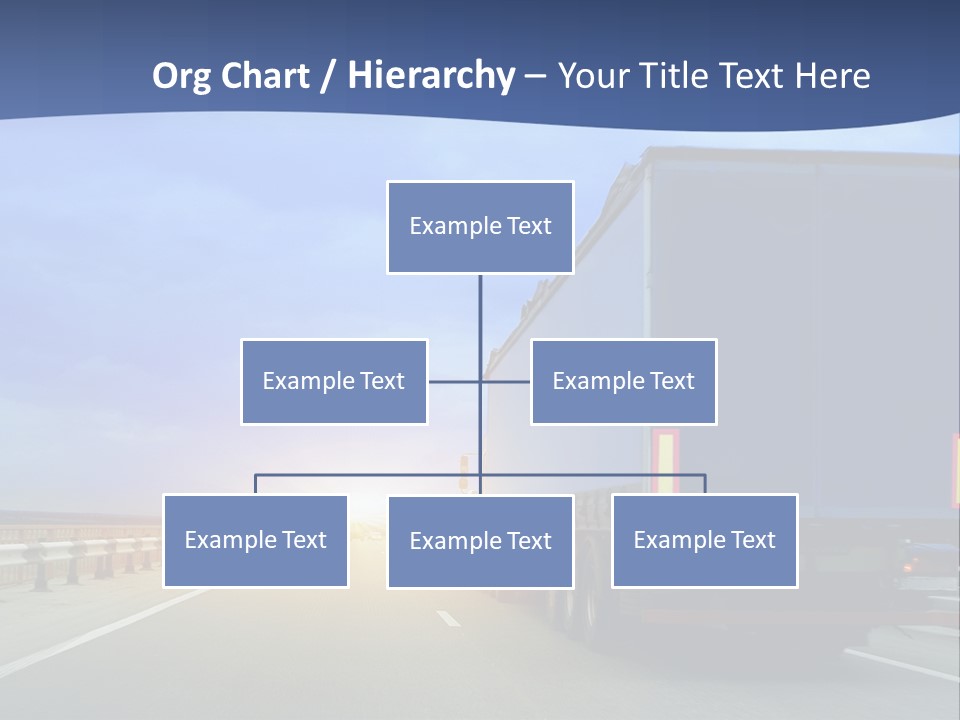 A Semi Truck Driving Down A Highway At Sunset PowerPoint Template