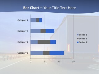 A Semi Truck Driving Down A Highway At Sunset PowerPoint Template