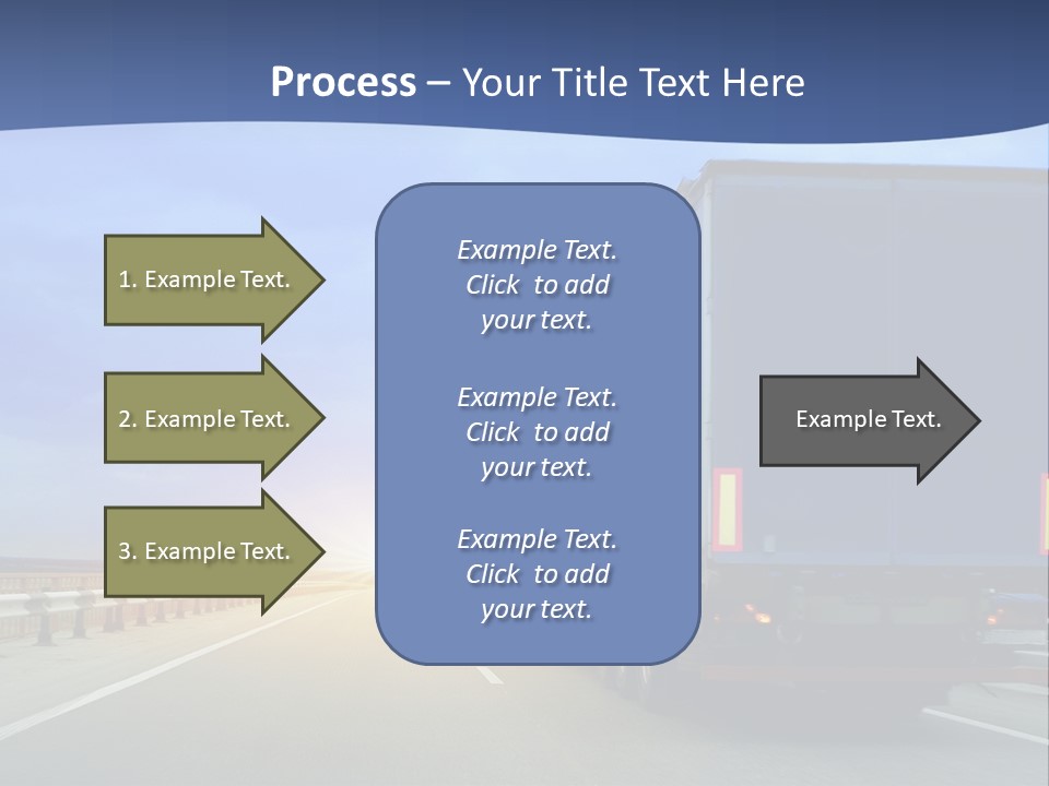 A Semi Truck Driving Down A Highway At Sunset PowerPoint Template