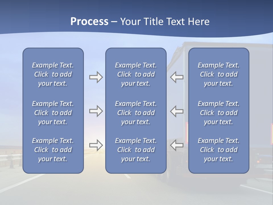 A Semi Truck Driving Down A Highway At Sunset PowerPoint Template