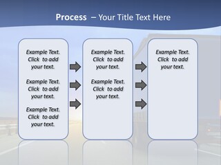 A Semi Truck Driving Down A Highway At Sunset PowerPoint Template