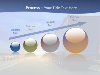 A Semi Truck Driving Down A Highway At Sunset PowerPoint Template