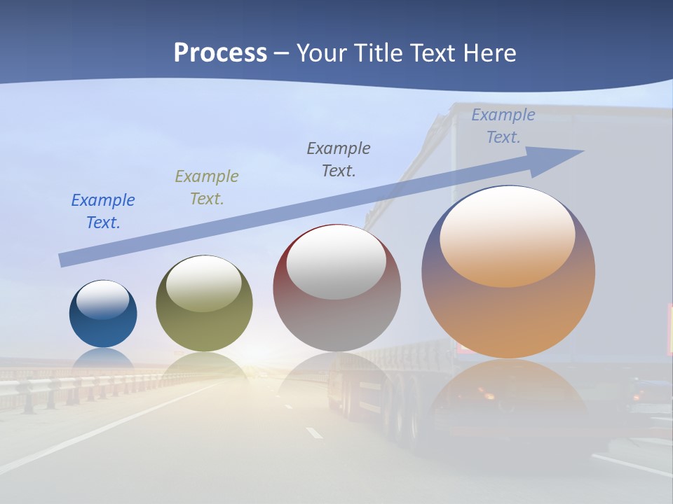 A Semi Truck Driving Down A Highway At Sunset PowerPoint Template