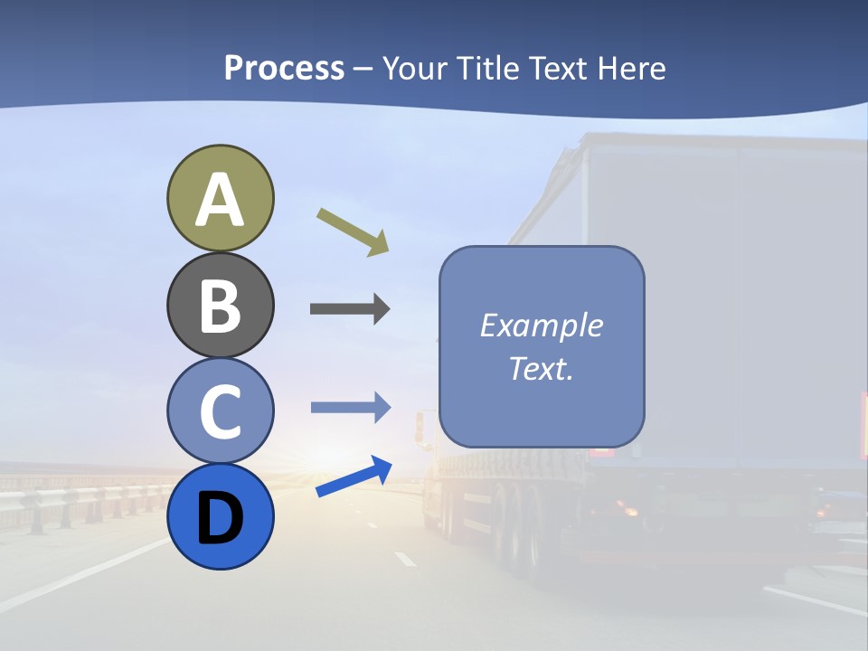 A Semi Truck Driving Down A Highway At Sunset PowerPoint Template