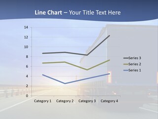 A Semi Truck Driving Down A Highway At Sunset PowerPoint Template