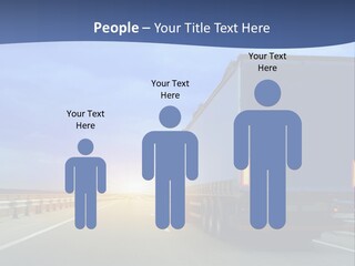 A Semi Truck Driving Down A Highway At Sunset PowerPoint Template