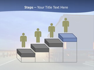 A Semi Truck Driving Down A Highway At Sunset PowerPoint Template