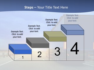 A Semi Truck Driving Down A Highway At Sunset PowerPoint Template