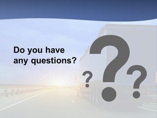 A Semi Truck Driving Down A Highway At Sunset PowerPoint Template