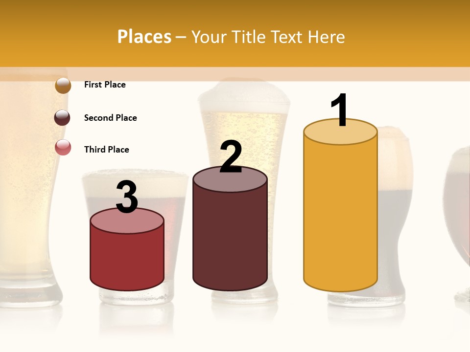 Various Glasses Of Different Beers, Isolated On White PowerPoint Template