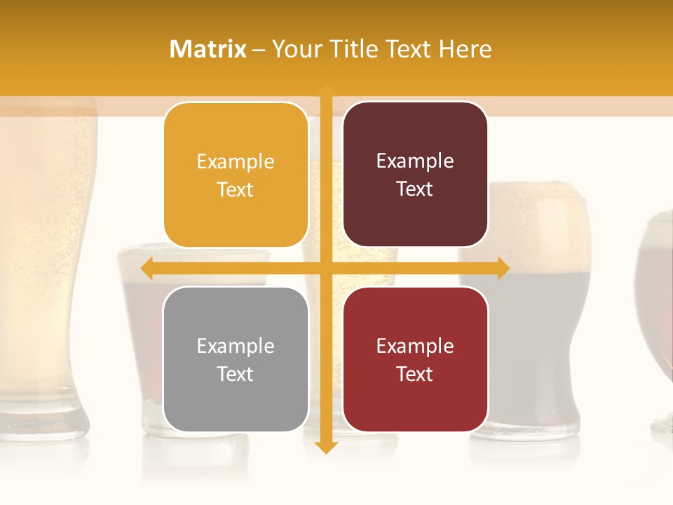 Various Glasses Of Different Beers, Isolated On White PowerPoint Template