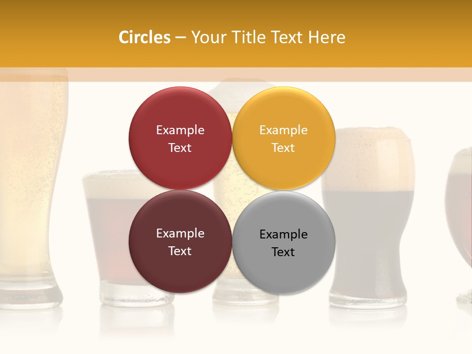 Various Glasses Of Different Beers, Isolated On White PowerPoint Template