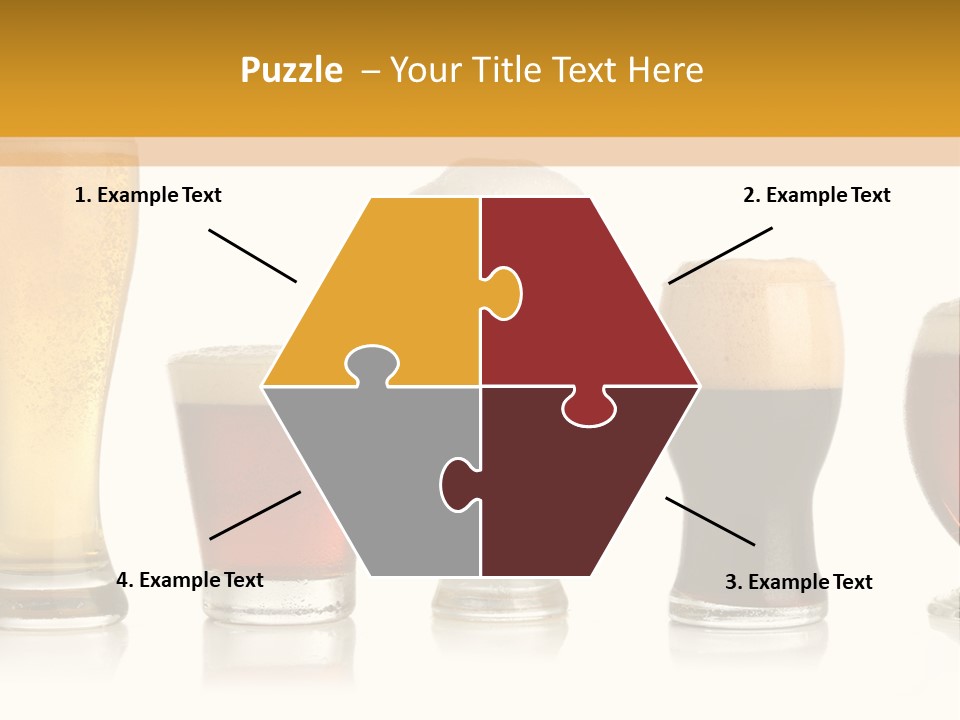 Various Glasses Of Different Beers, Isolated On White PowerPoint Template