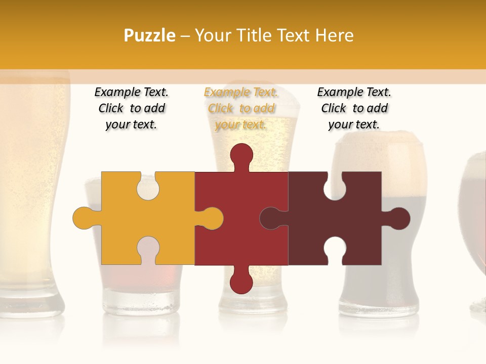 Various Glasses Of Different Beers, Isolated On White PowerPoint Template