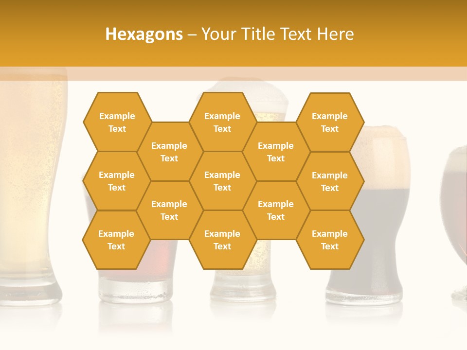 Various Glasses Of Different Beers, Isolated On White PowerPoint Template