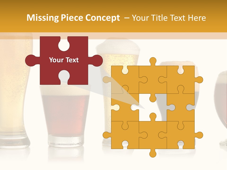 Various Glasses Of Different Beers, Isolated On White PowerPoint Template