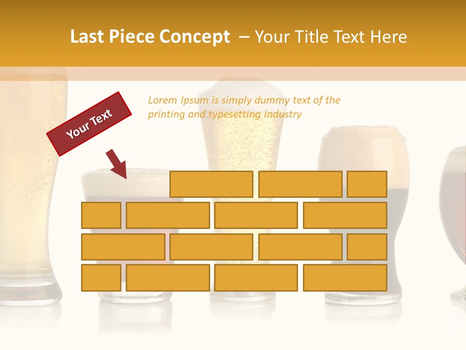 Various Glasses Of Different Beers, Isolated On White PowerPoint Template