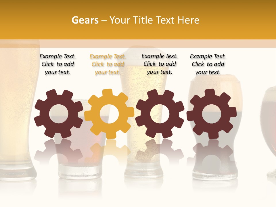 Various Glasses Of Different Beers, Isolated On White PowerPoint Template