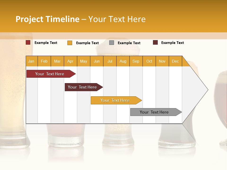 Various Glasses Of Different Beers, Isolated On White PowerPoint Template