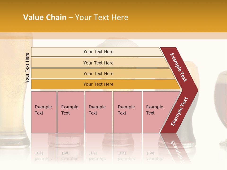 Various Glasses Of Different Beers, Isolated On White PowerPoint Template