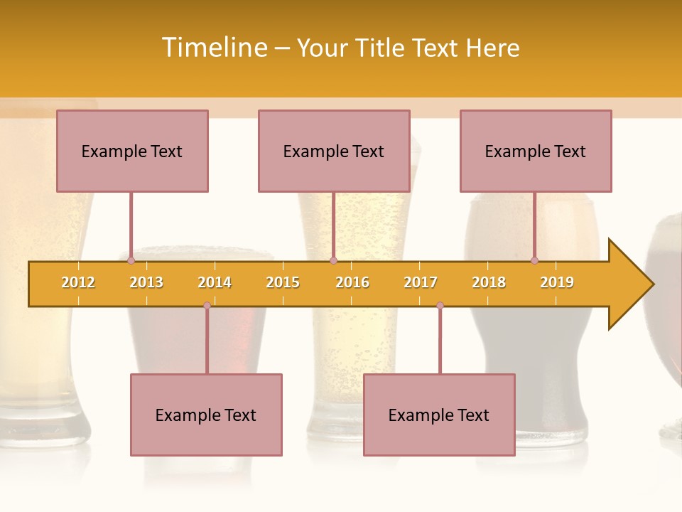 Various Glasses Of Different Beers, Isolated On White PowerPoint Template
