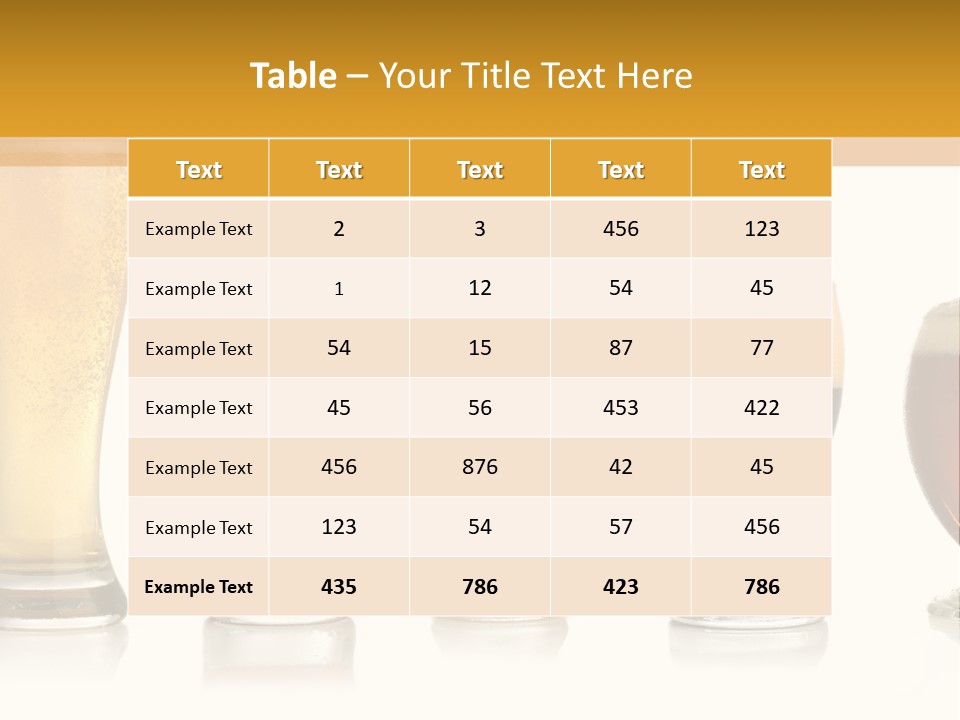 Various Glasses Of Different Beers, Isolated On White PowerPoint Template
