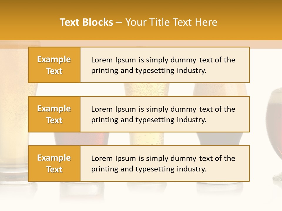 Various Glasses Of Different Beers, Isolated On White PowerPoint Template
