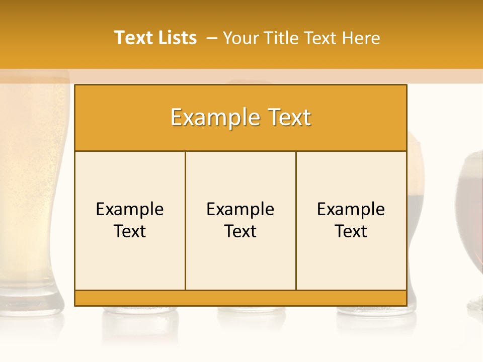 Various Glasses Of Different Beers, Isolated On White PowerPoint Template