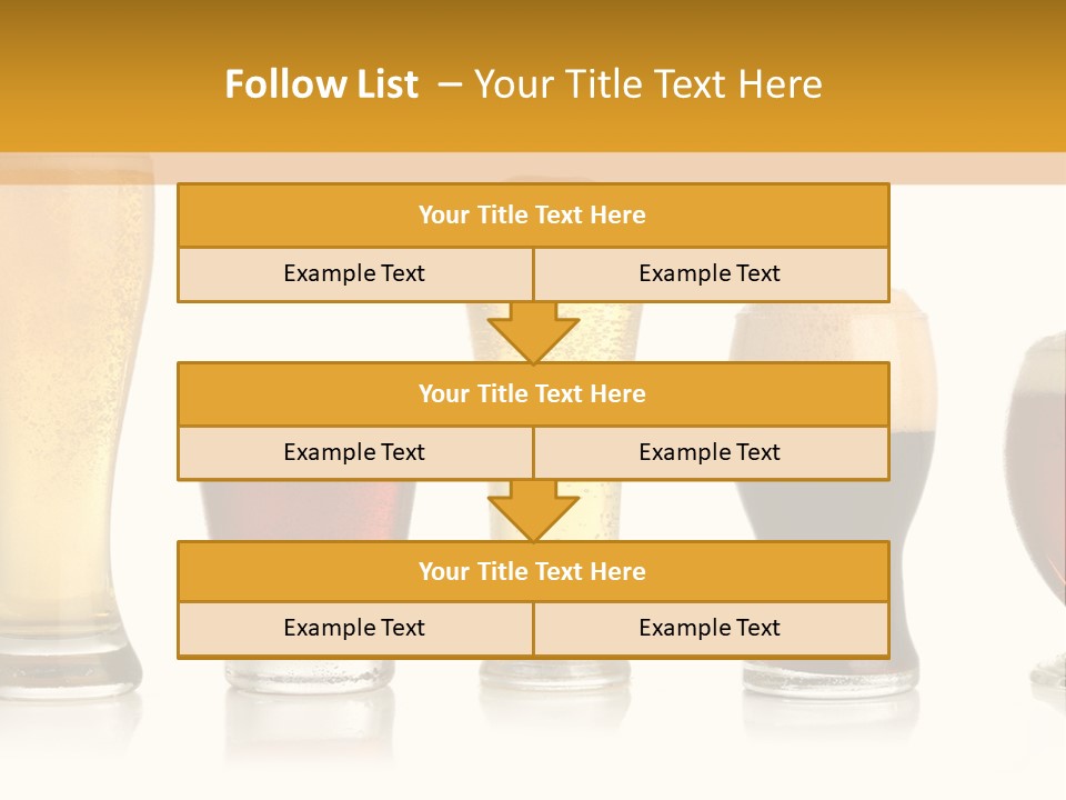 Various Glasses Of Different Beers, Isolated On White PowerPoint Template