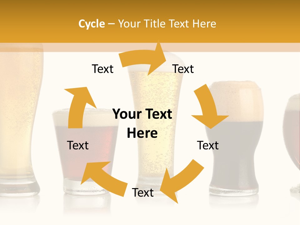 Various Glasses Of Different Beers, Isolated On White PowerPoint Template