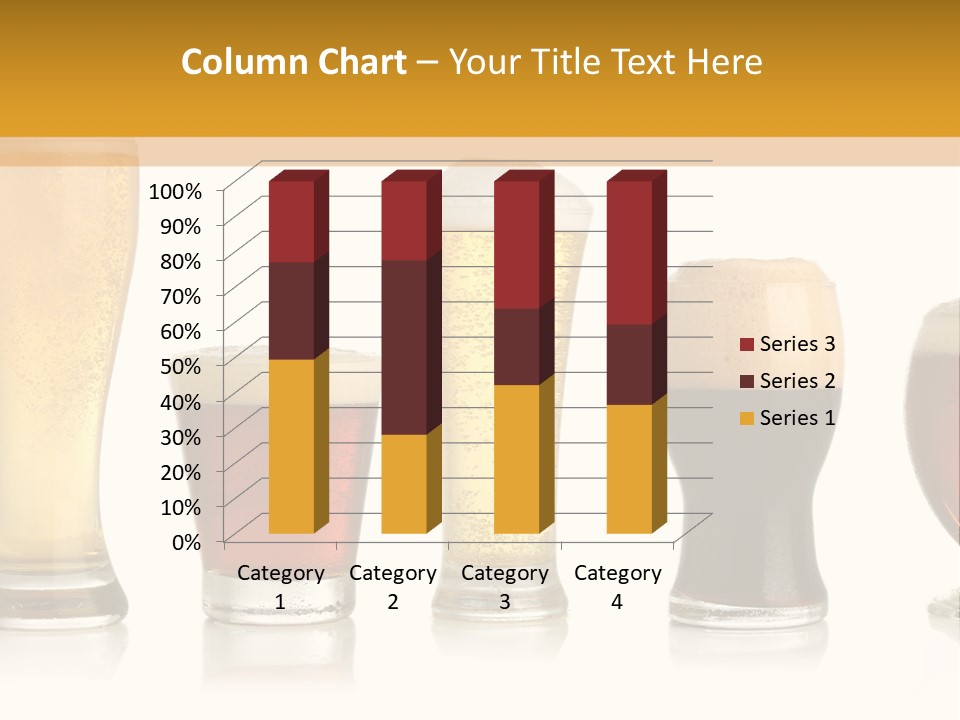 Various Glasses Of Different Beers, Isolated On White PowerPoint Template