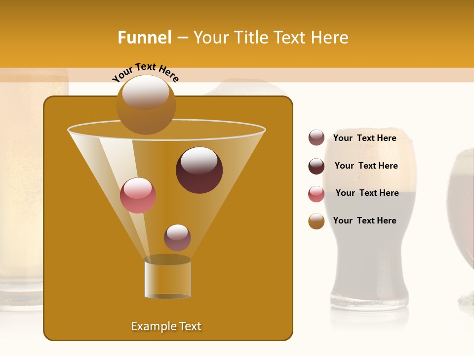 Various Glasses Of Different Beers, Isolated On White PowerPoint Template