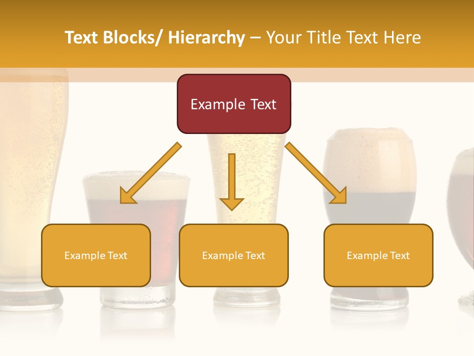 Various Glasses Of Different Beers, Isolated On White PowerPoint Template