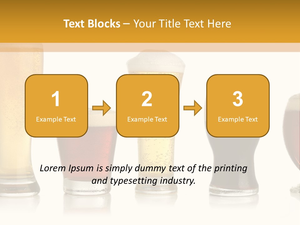 Various Glasses Of Different Beers, Isolated On White PowerPoint Template
