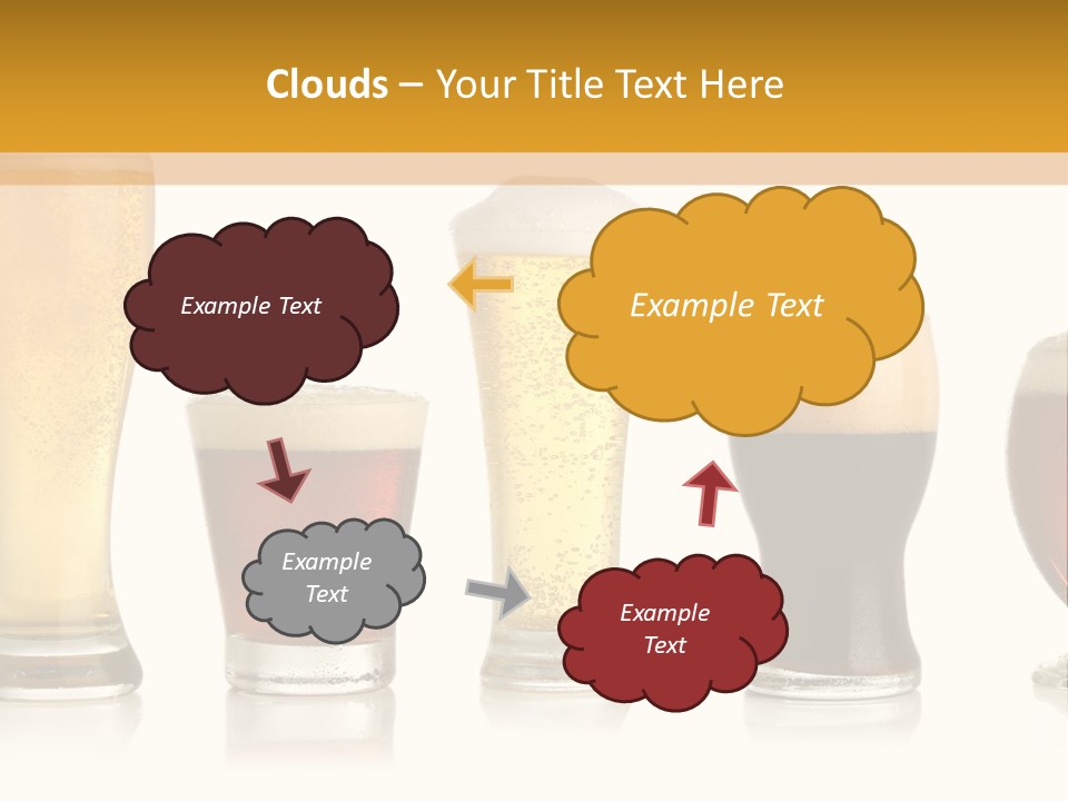 Various Glasses Of Different Beers, Isolated On White PowerPoint Template