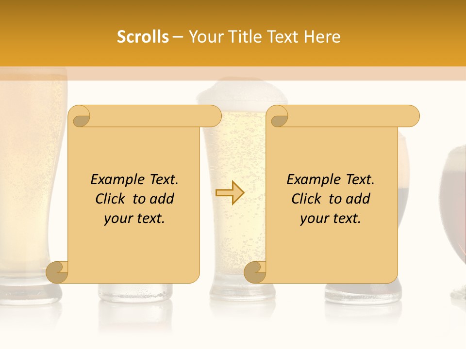 Various Glasses Of Different Beers, Isolated On White PowerPoint Template